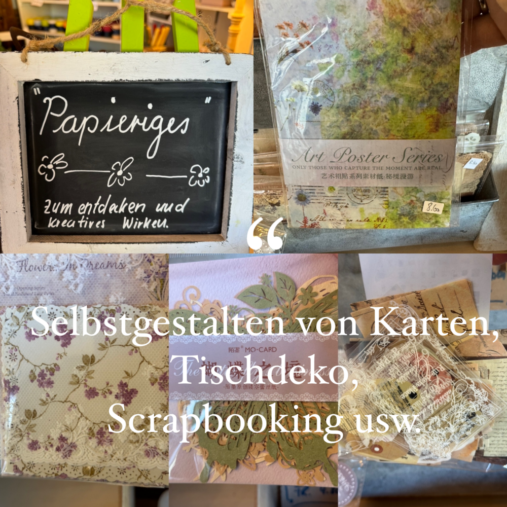 Zutaten für Scrapbooking und und..